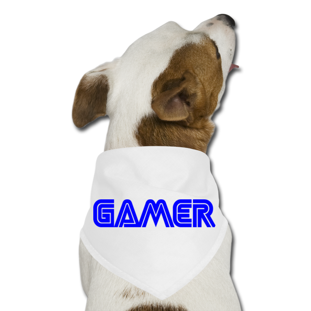Gamer Word Text Art Dog Bandana - white