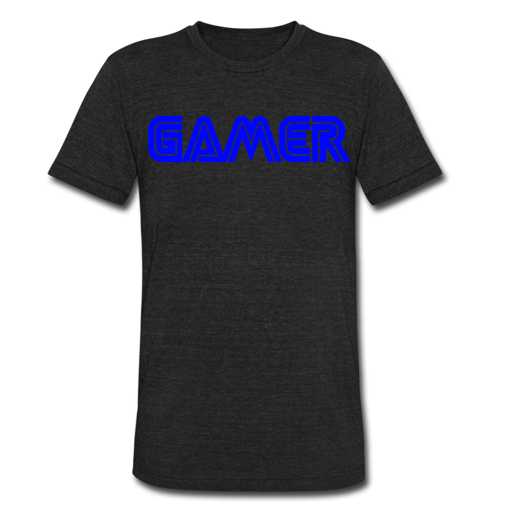 Gamer Word Text Art Unisex Tri-Blend T-Shirt - heather black