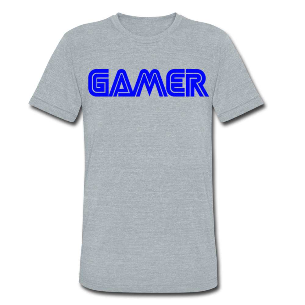 Gamer Word Text Art Unisex Tri-Blend T-Shirt - heather gray