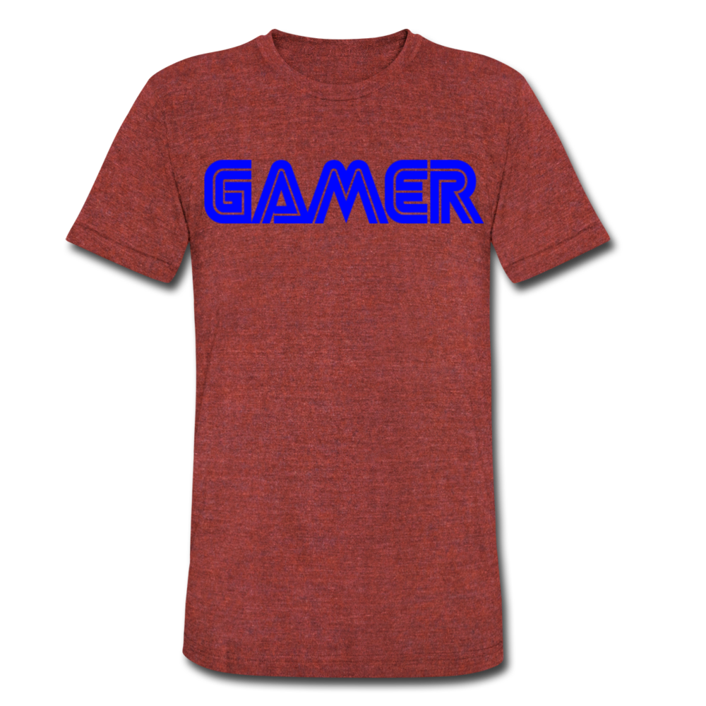 Gamer Word Text Art Unisex Tri-Blend T-Shirt - heather cranberry