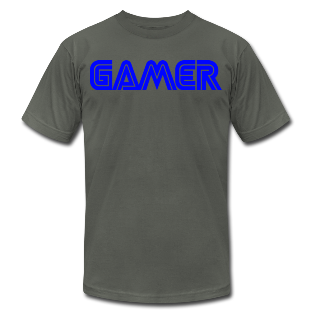 Gamer Word Text Art Unisex Jersey T-Shirt by Bella + Canvas - asphalt
