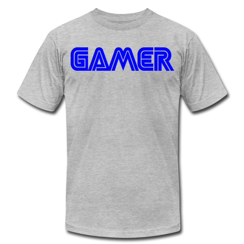 Gamer Word Text Art Unisex Jersey T-Shirt by Bella + Canvas - heather gray