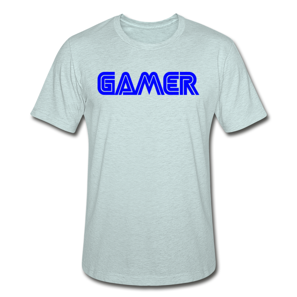 Gamer Word Text Art Unisex Heather Prism T-Shirt - heather prism ice blue