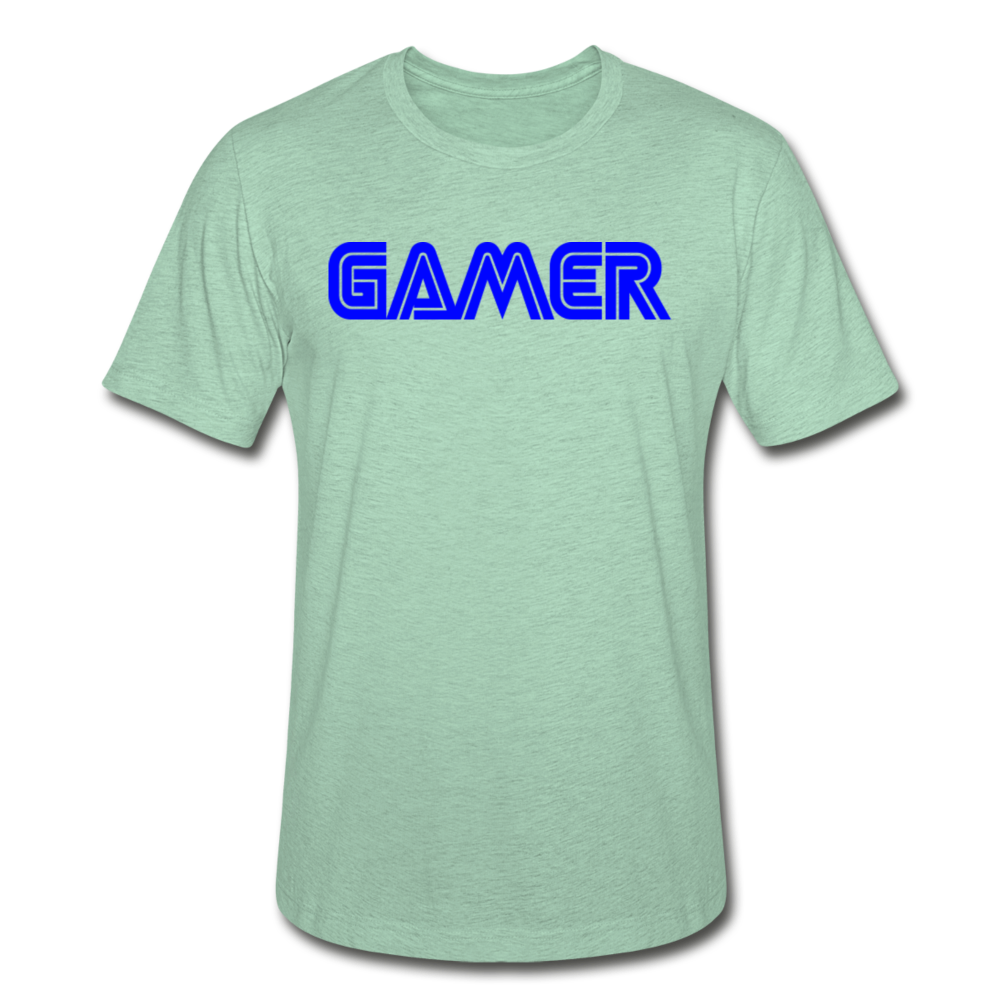 Gamer Word Text Art Unisex Heather Prism T-Shirt - heather prism mint
