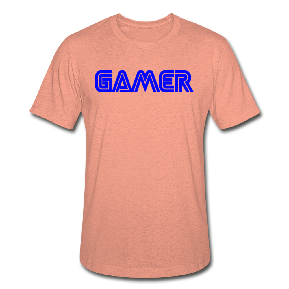 Gamer Word Text Art Unisex Heather Prism T-Shirt - heather prism sunset