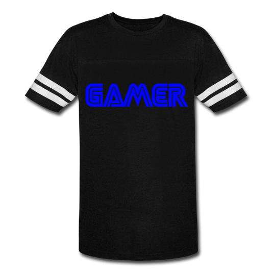 Gamer Word Text Art Vintage Sport T-Shirt - black/white