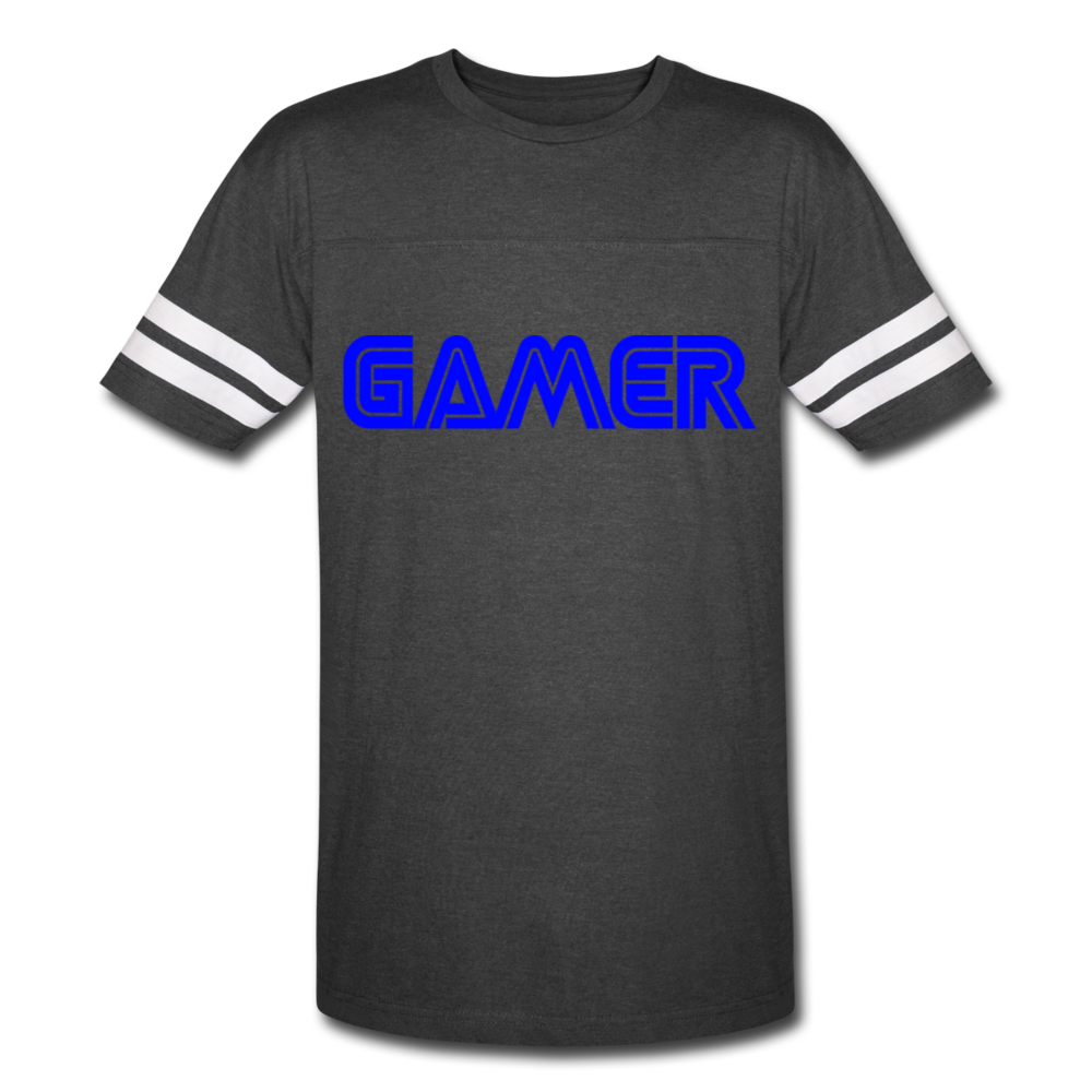 Gamer Word Text Art Vintage Sport T-Shirt - vintage smoke/white
