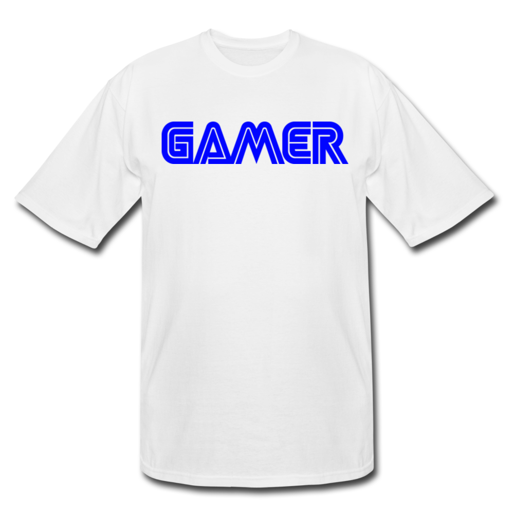 Gamer Word Text Art Men's Tall T-Shirt - white