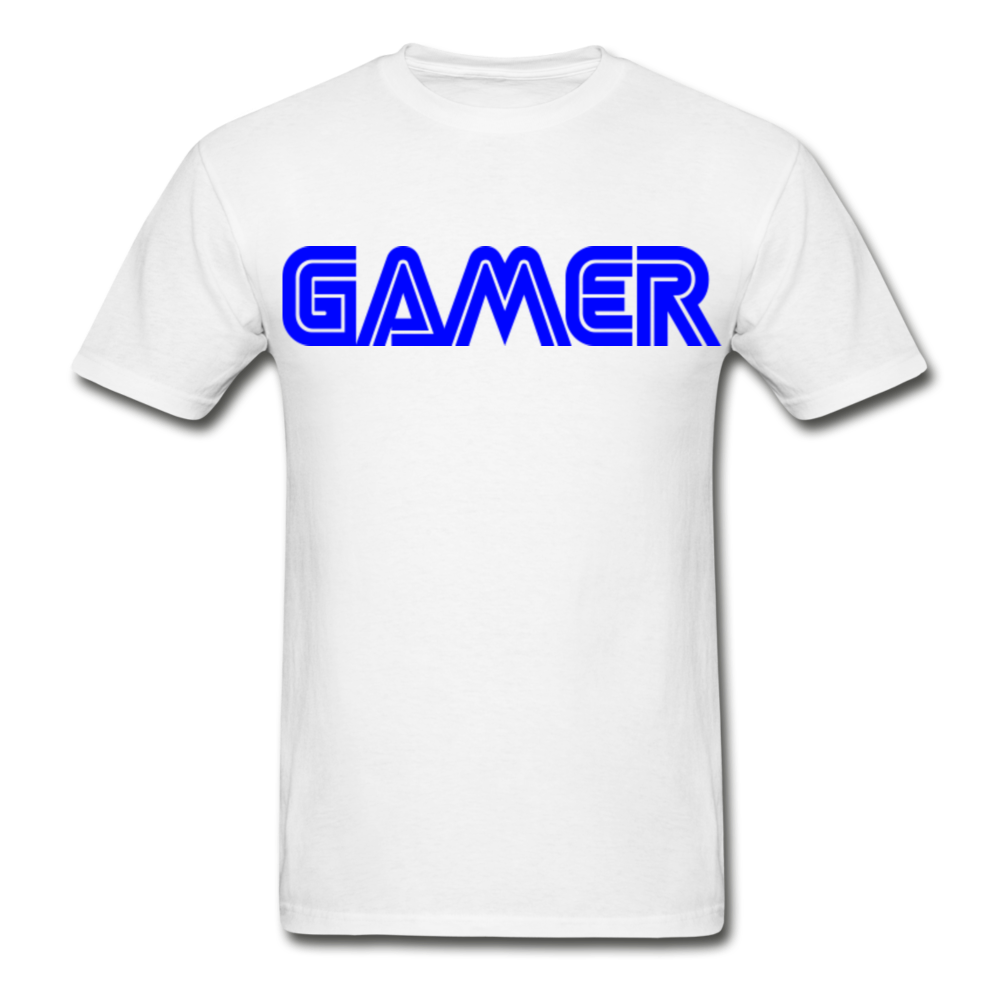 Gamer Word Text Art Hanes Adult Tagless T-Shirt - white