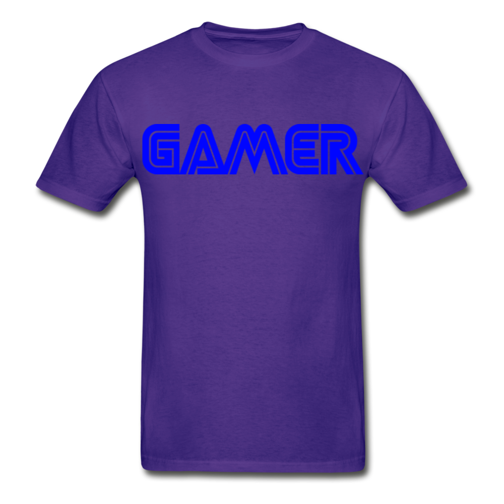Gamer Word Text Art Hanes Adult Tagless T-Shirt - purple