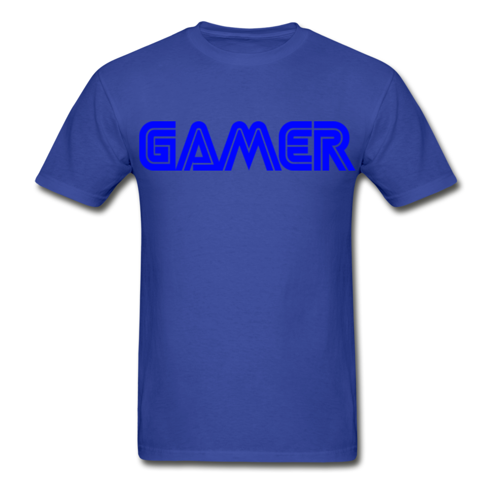 Gamer Word Text Art Hanes Adult Tagless T-Shirt - royal blue