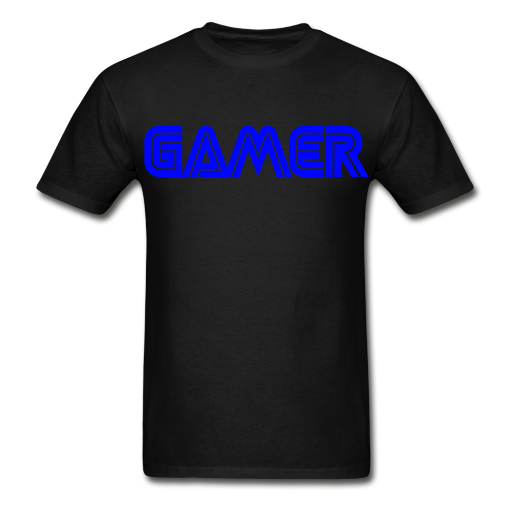 Gamer Word Text Art Hanes Adult Tagless T-Shirt - black