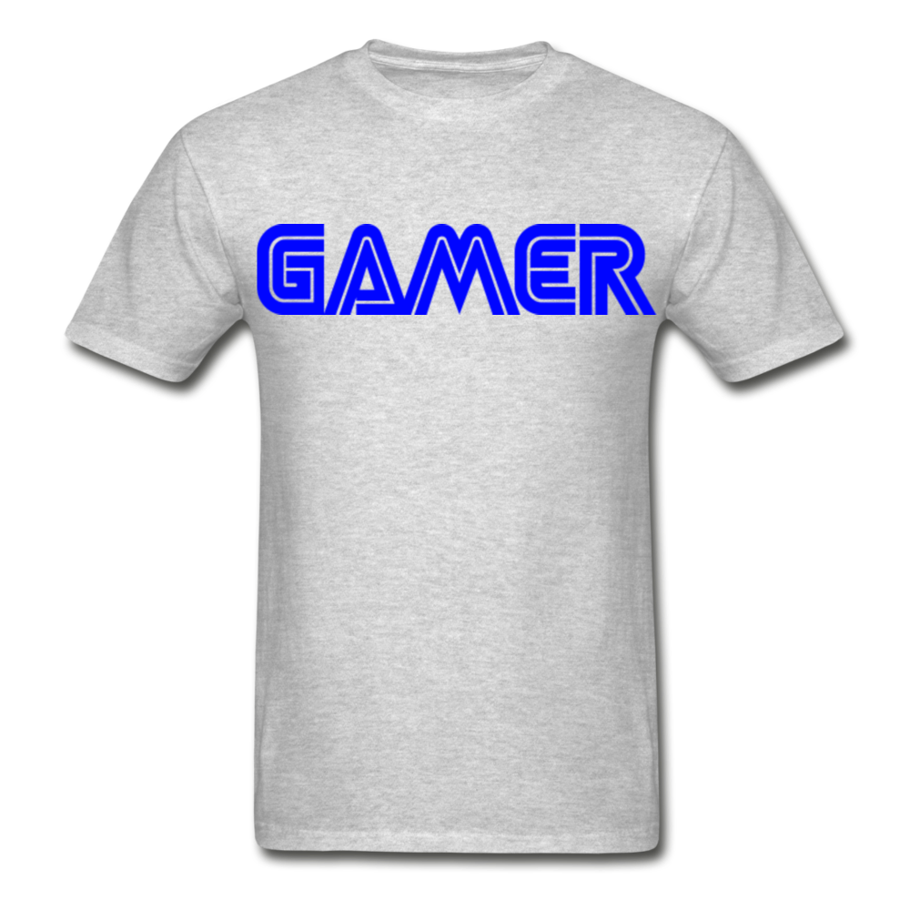 Gamer Word Text Art Hanes Adult Tagless T-Shirt - heather gray