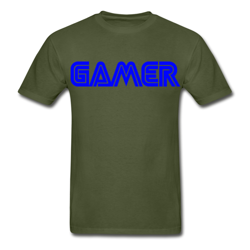 Gamer Word Text Art Hanes Adult Tagless T-Shirt - military green
