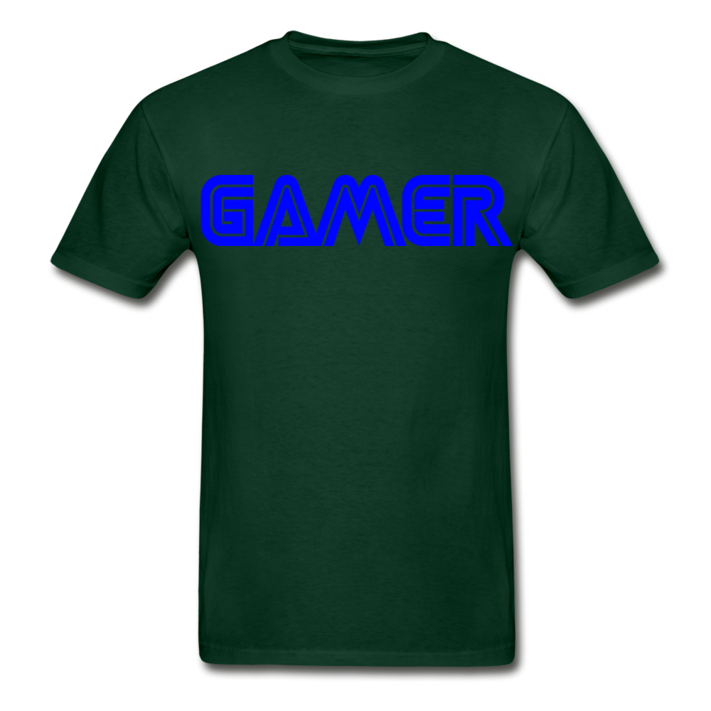 Gamer Word Text Art Hanes Adult Tagless T-Shirt - forest green