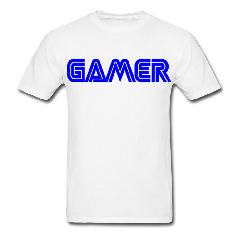 Gamer Word Text Art Gildan Ultra Cotton Adult T-Shirt - white