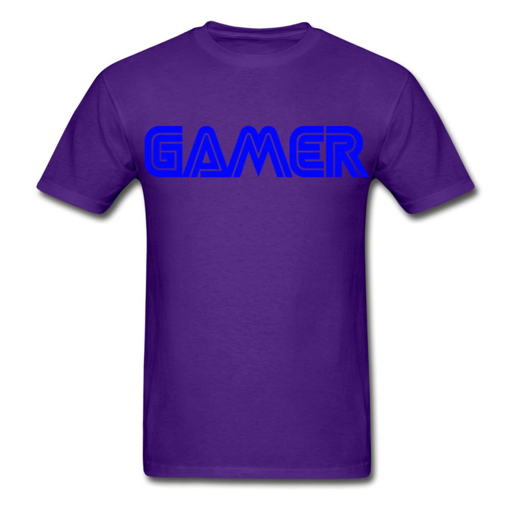 Gamer Word Text Art Gildan Ultra Cotton Adult T-Shirt - purple