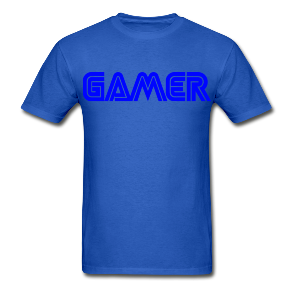 Gamer Word Text Art Gildan Ultra Cotton Adult T-Shirt - royal blue