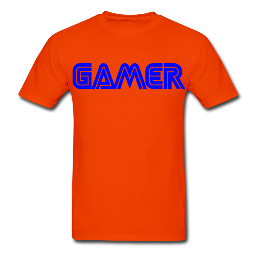 Gamer Word Text Art Gildan Ultra Cotton Adult T-Shirt - orange
