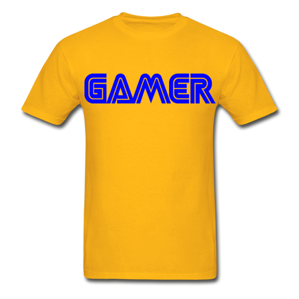 Gamer Word Text Art Gildan Ultra Cotton Adult T-Shirt - gold