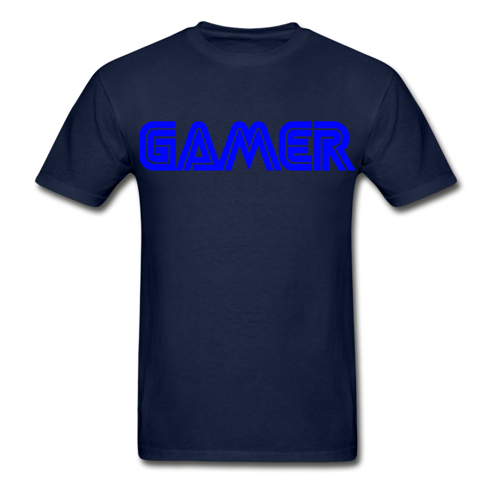 Gamer Word Text Art Gildan Ultra Cotton Adult T-Shirt - navy