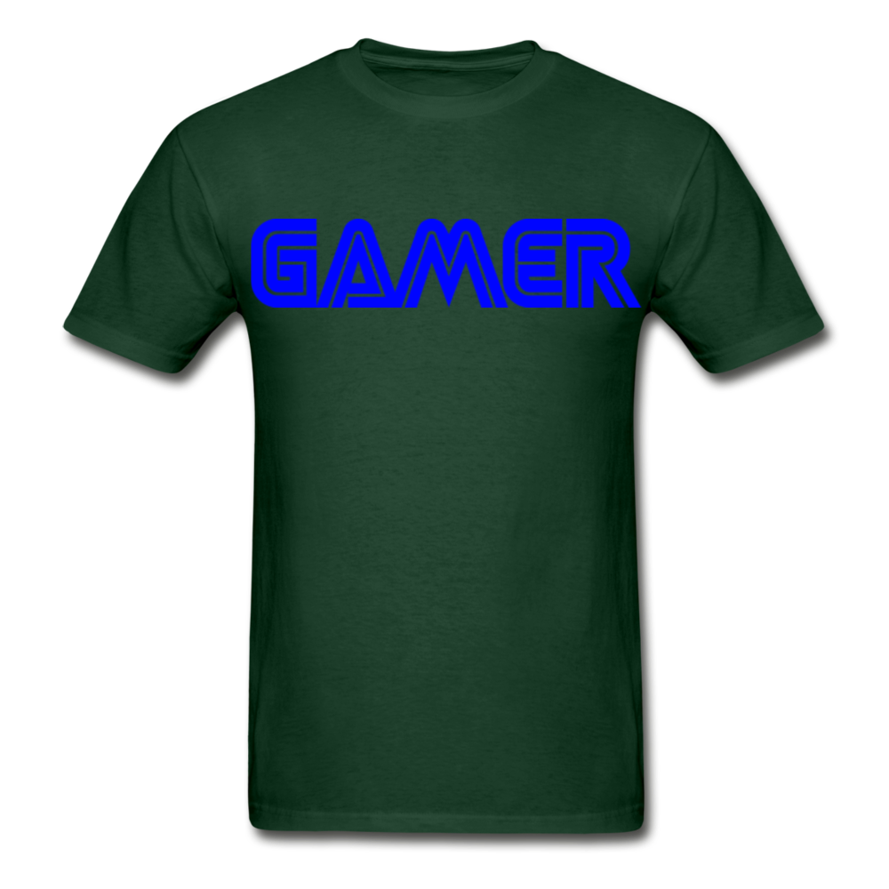 Gamer Word Text Art Gildan Ultra Cotton Adult T-Shirt - forest green