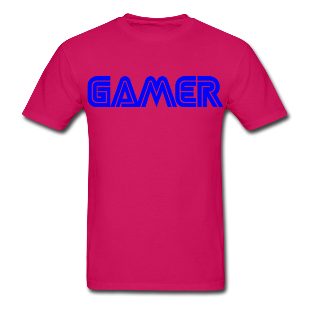 Gamer Word Text Art Gildan Ultra Cotton Adult T-Shirt - fuchsia
