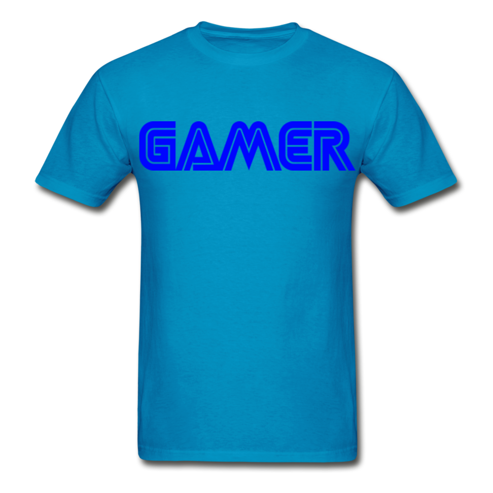 Gamer Word Text Art Gildan Ultra Cotton Adult T-Shirt - turquoise