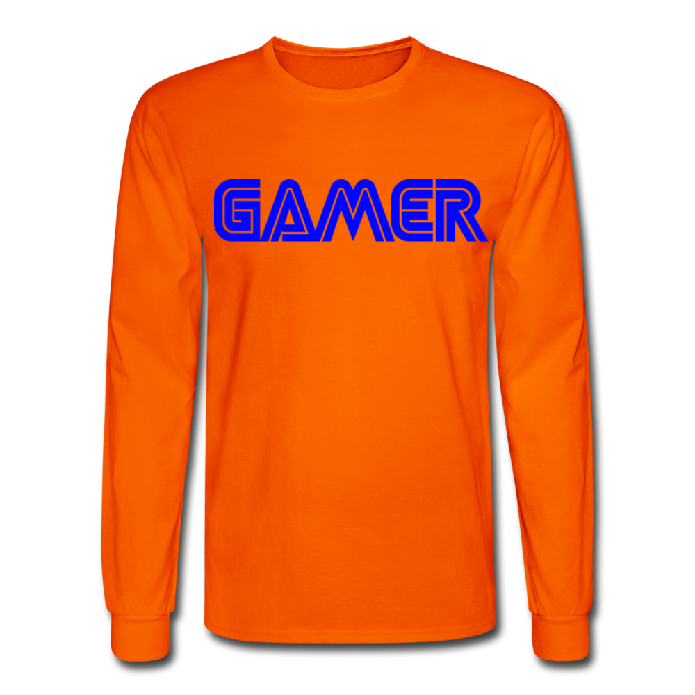 Gamer Word Text Art Men's Long Sleeve T-Shirt - orange