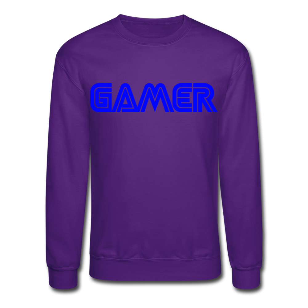 Gamer Word Text Art Crewneck Sweatshirt - purple