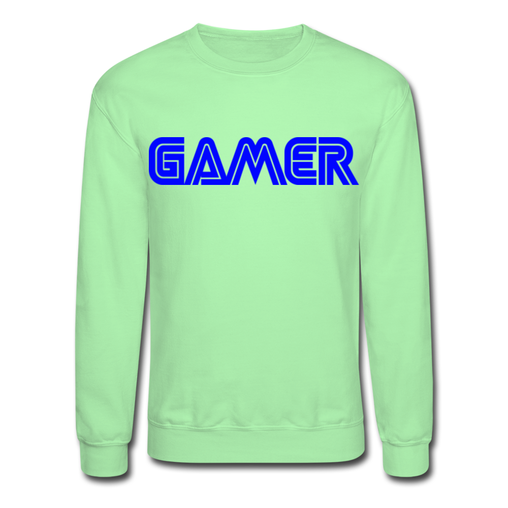 Gamer Word Text Art Crewneck Sweatshirt - lime