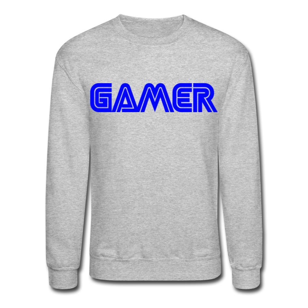 Gamer Word Text Art Crewneck Sweatshirt - heather gray