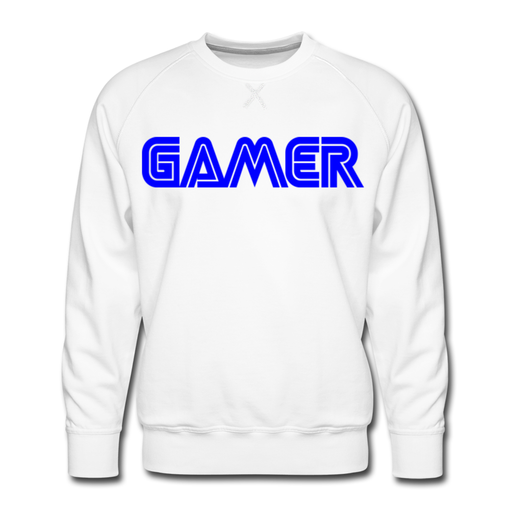 Gamer Word Text Art Men’s Premium Sweatshirt - white