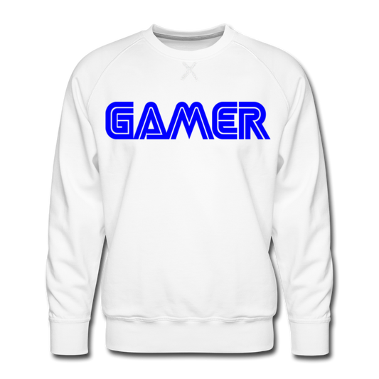 Gamer Word Text Art Men’s Premium Sweatshirt - white