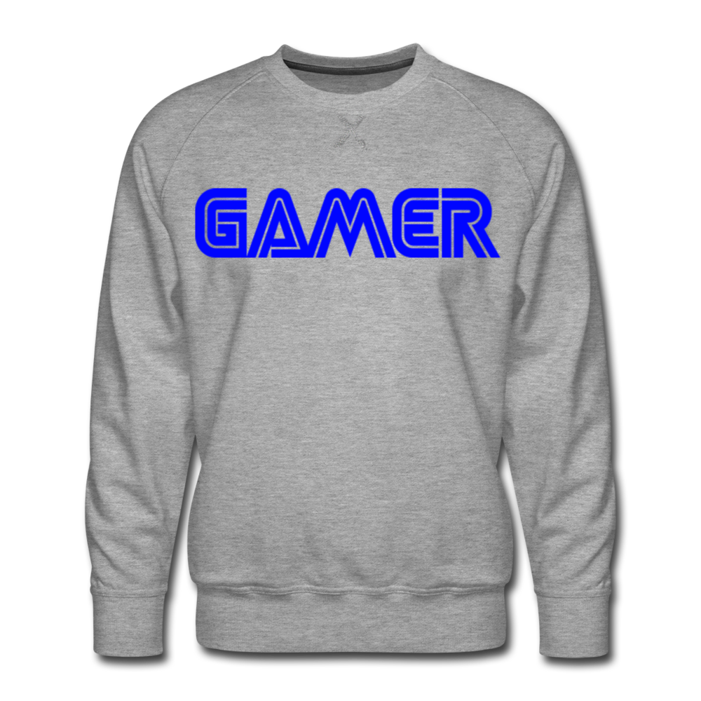 Gamer Word Text Art Men’s Premium Sweatshirt - heather gray