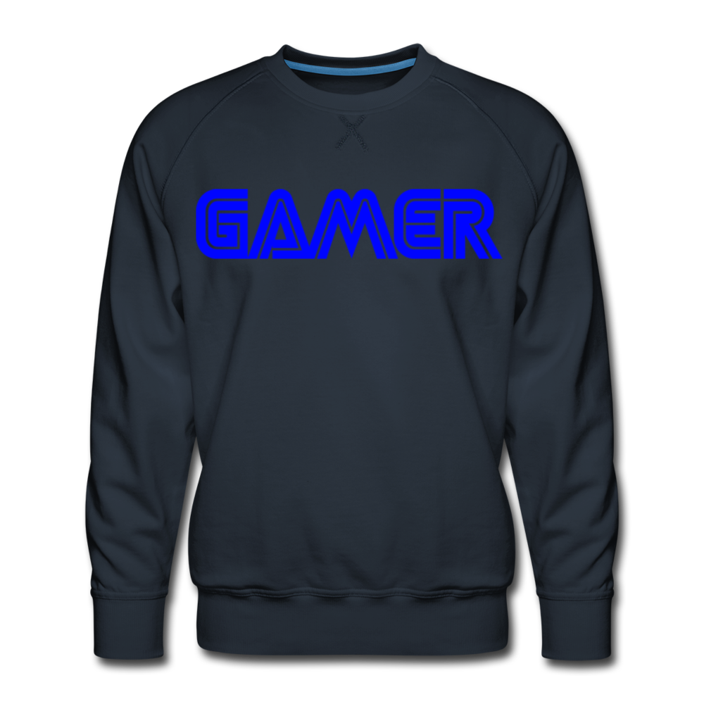 Gamer Word Text Art Men’s Premium Sweatshirt - navy