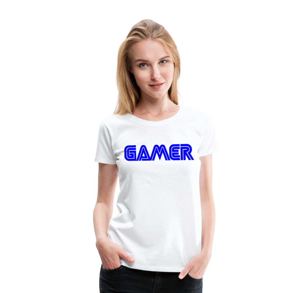 Gamer Word Text Art Women’s Premium T-Shirt - white