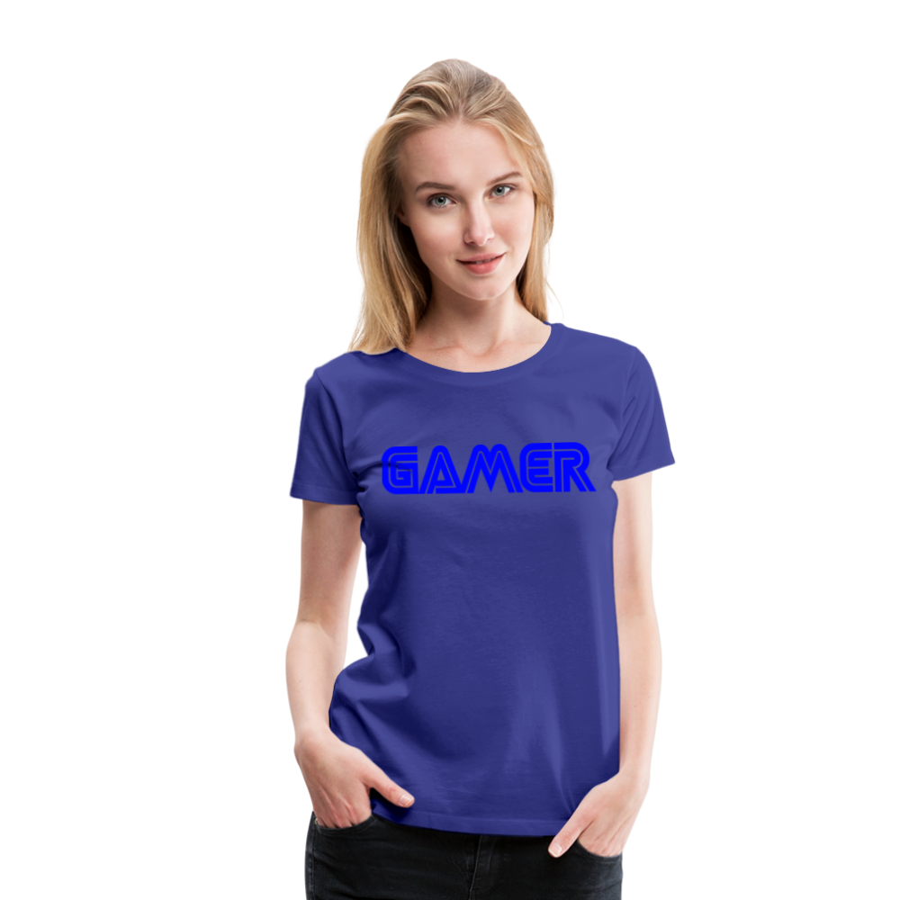 Gamer Word Text Art Women’s Premium T-Shirt - royal blue