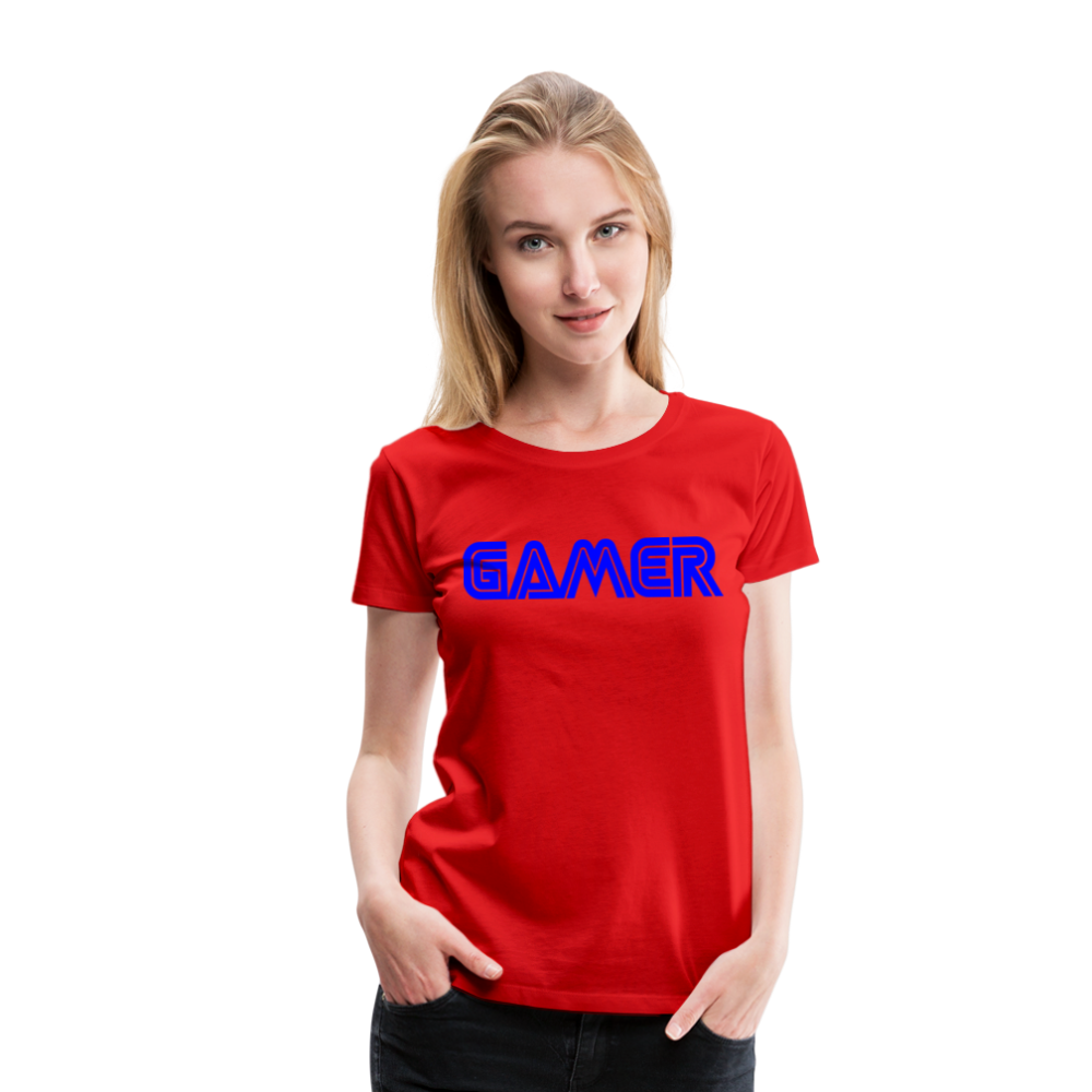 Gamer Word Text Art Women’s Premium T-Shirt - red