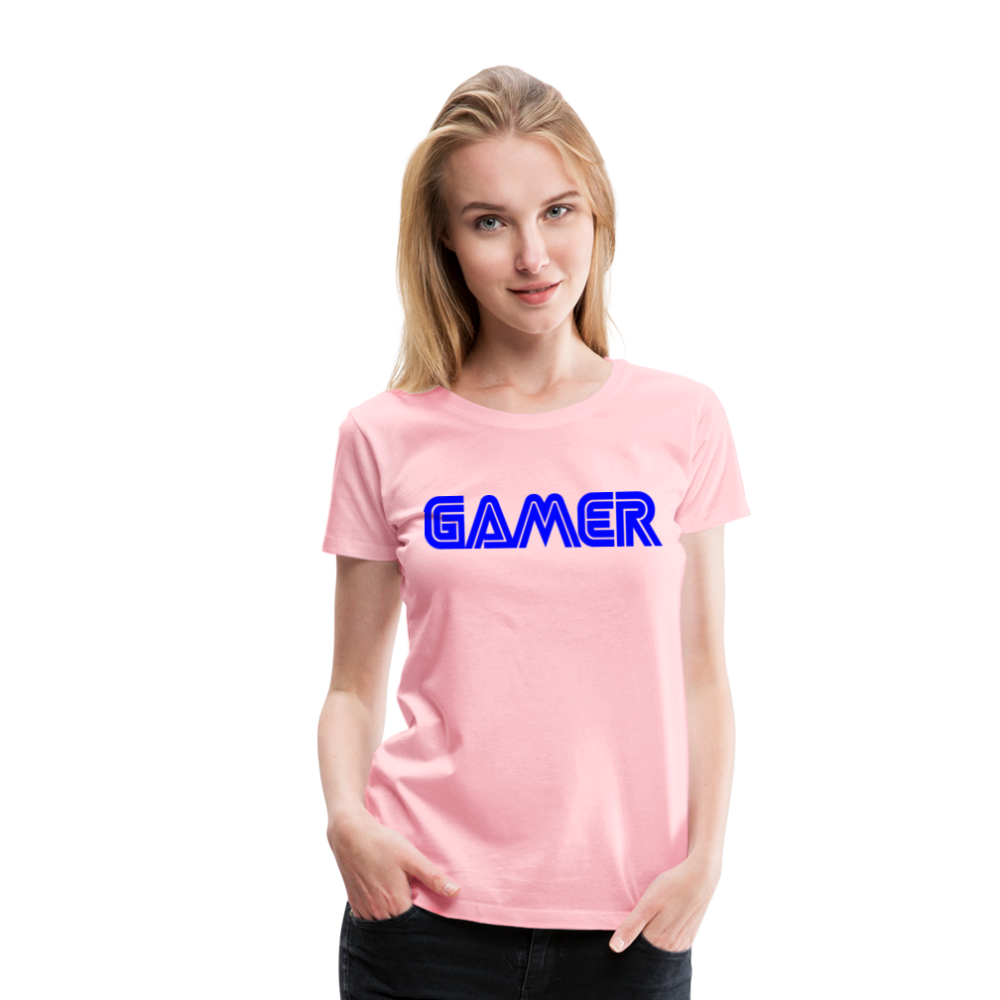 Gamer Word Text Art Women’s Premium T-Shirt - pink