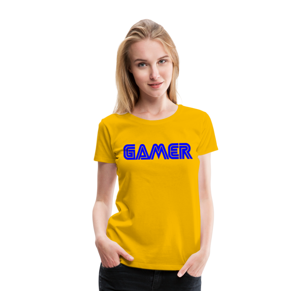 Gamer Word Text Art Women’s Premium T-Shirt - sun yellow
