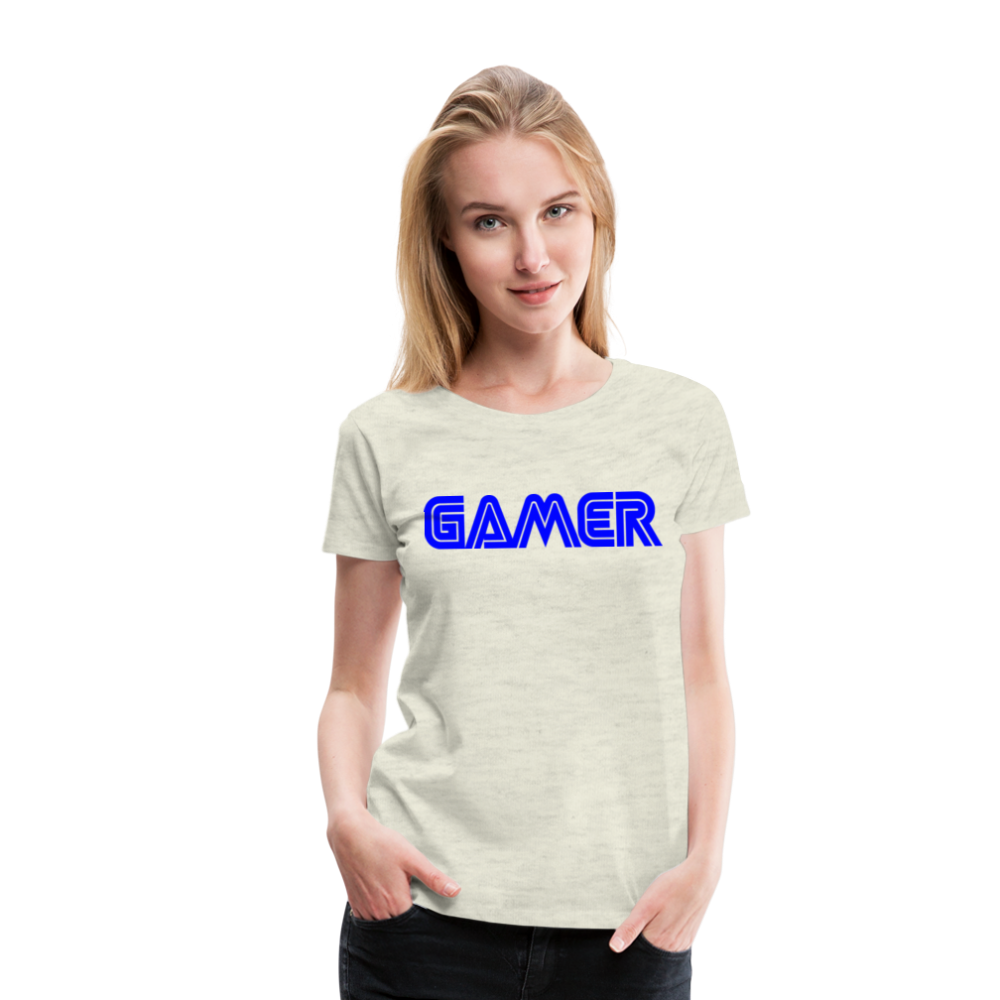 Gamer Word Text Art Women’s Premium T-Shirt - heather oatmeal
