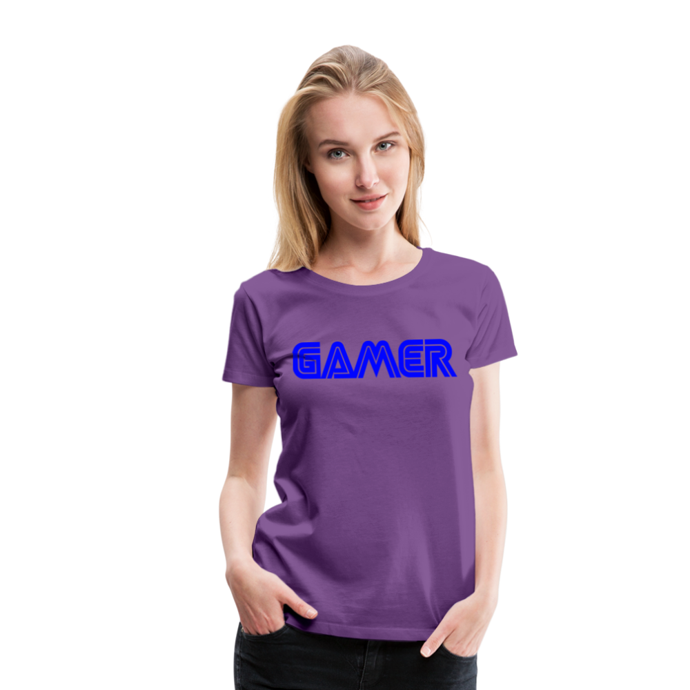 Gamer Word Text Art Women’s Premium T-Shirt - purple
