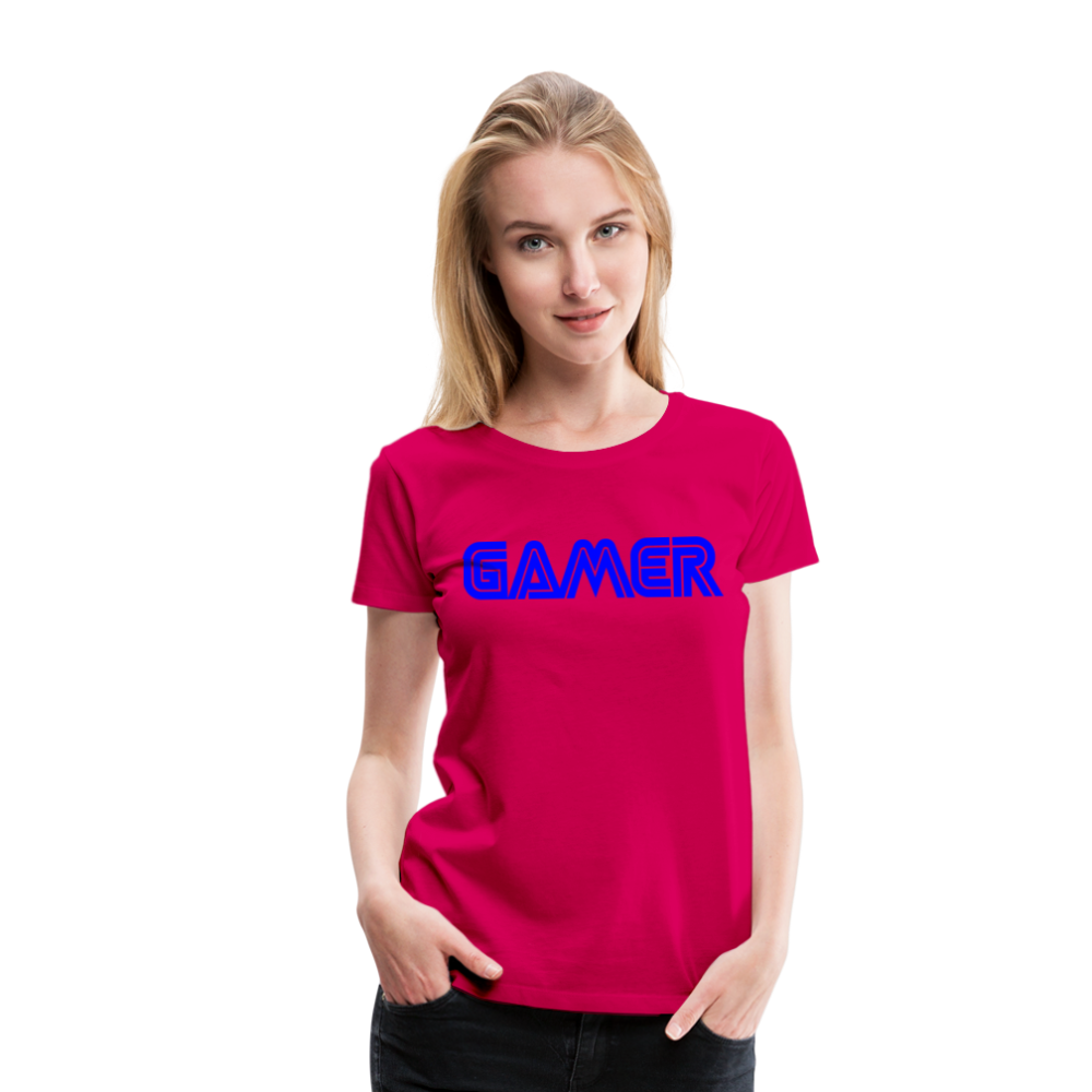 Gamer Word Text Art Women’s Premium T-Shirt - dark pink