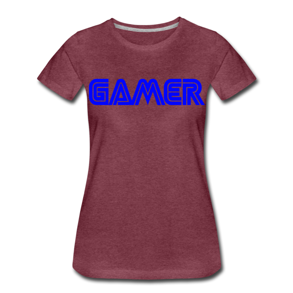 Gamer Word Text Art Women’s Premium T-Shirt - heather burgundy