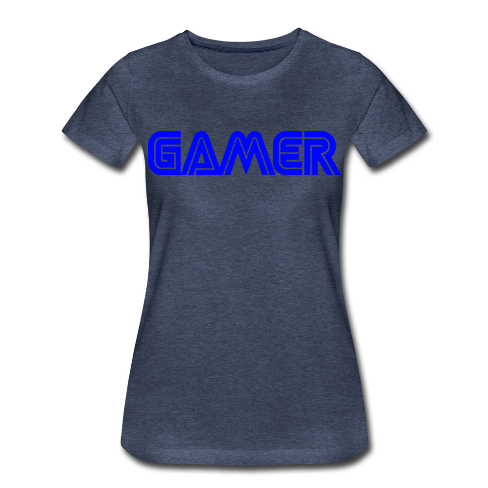 Gamer Word Text Art Women’s Premium T-Shirt - heather blue