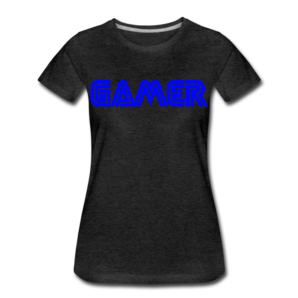Gamer Word Text Art Women’s Premium T-Shirt - charcoal gray