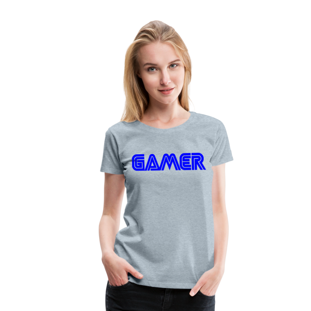 Gamer Word Text Art Women’s Premium T-Shirt - heather ice blue