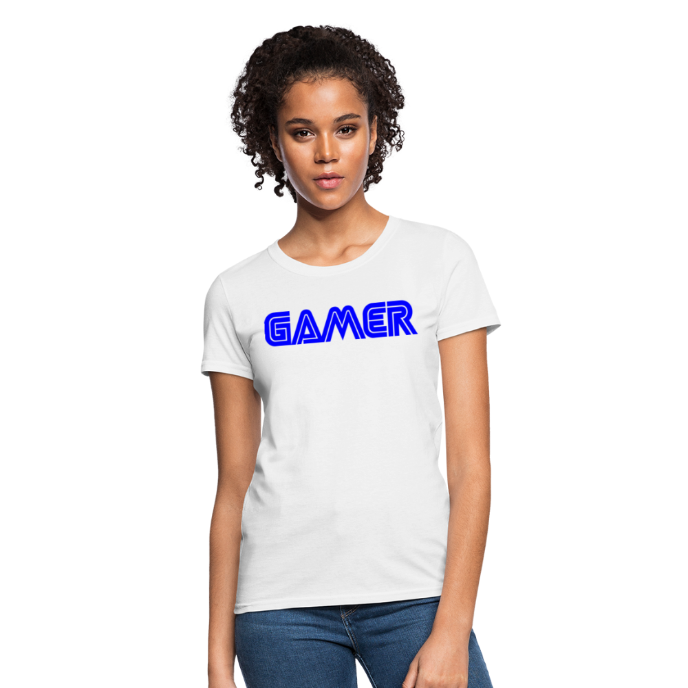 Gamer Word Text Art Women's T-Shirt - white