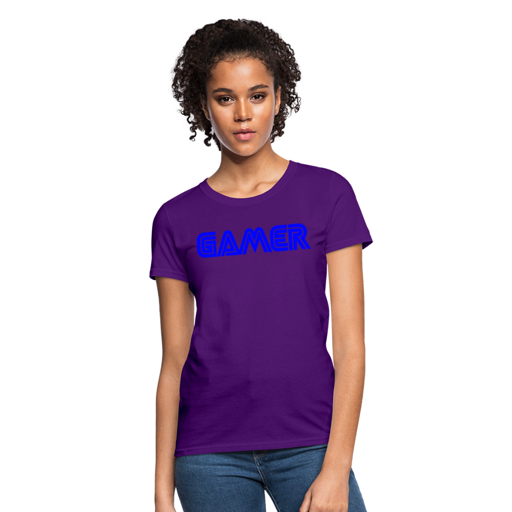 Gamer Word Text Art Women's T-Shirt - purple